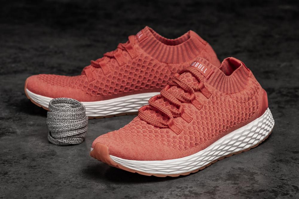 Chaussure Running NOBULL Homme Corail Rouge - Chaussures NOBULL Coral Knit Runner,France (9850-IGVLX